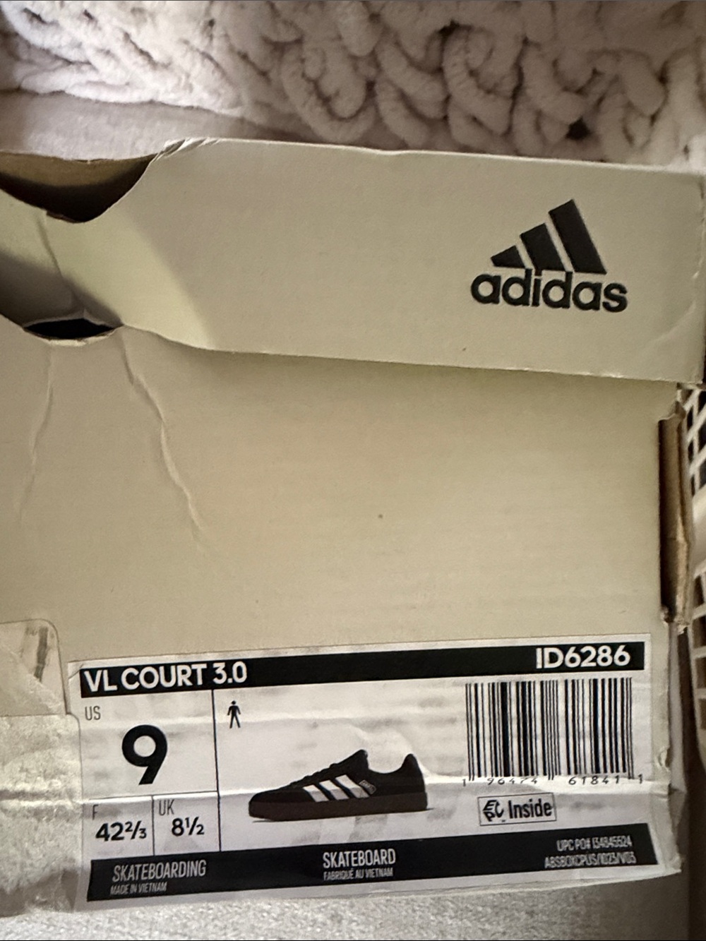 adidas Black Trefoil Box Art on White Panel
